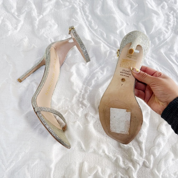 Stuart Weitzman Nudistcurve Ankle Strap Sandal Size 7 - Picture 8 of 9